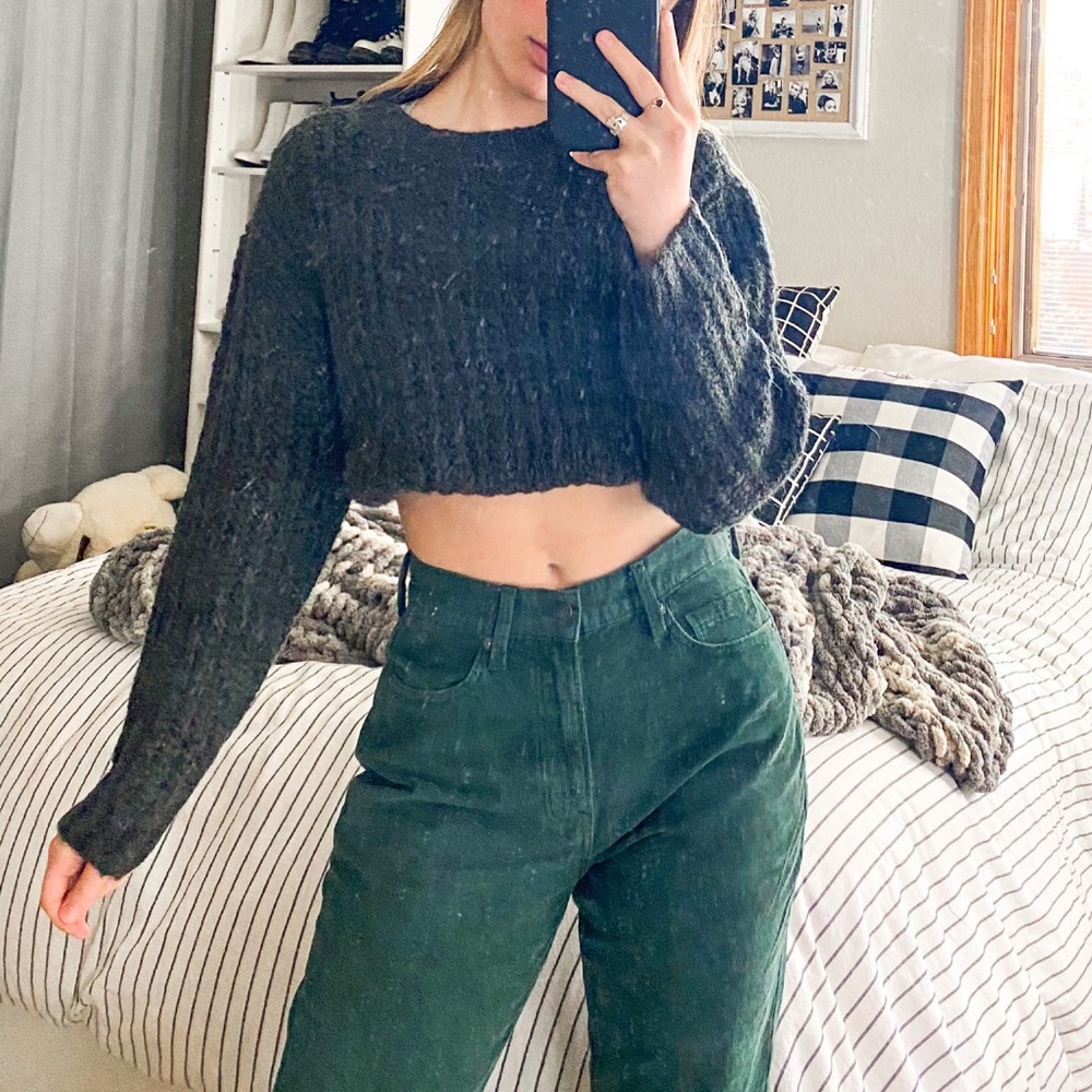 NWT pacsun charcoal airy pullover cropped sweater